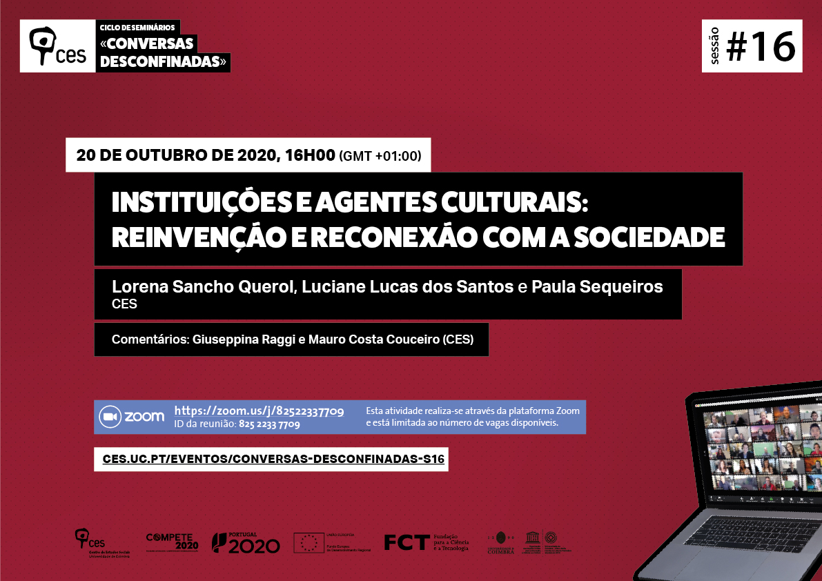 Cultural Agents and institutions: reinventing and reconnecting with society<span id="edit_30251"><script>$(function() { $('#edit_30251').load( "/myces/user/editobj.php?tipo=evento&id=30251" ); });</script></span>