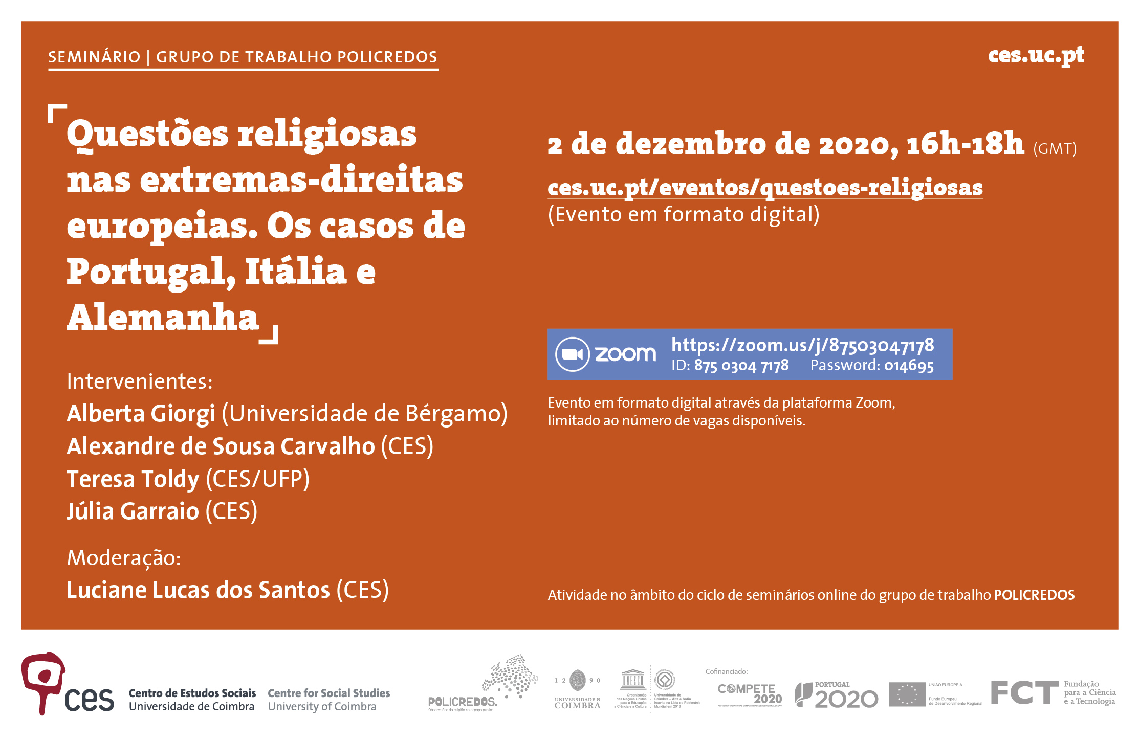 Religious issues in Europe's far right. The cases of Portugal, Italy and Germany<span id="edit_31227"><script>$(function() { $('#edit_31227').load( "/myces/user/editobj.php?tipo=evento&id=31227" ); });</script></span>
