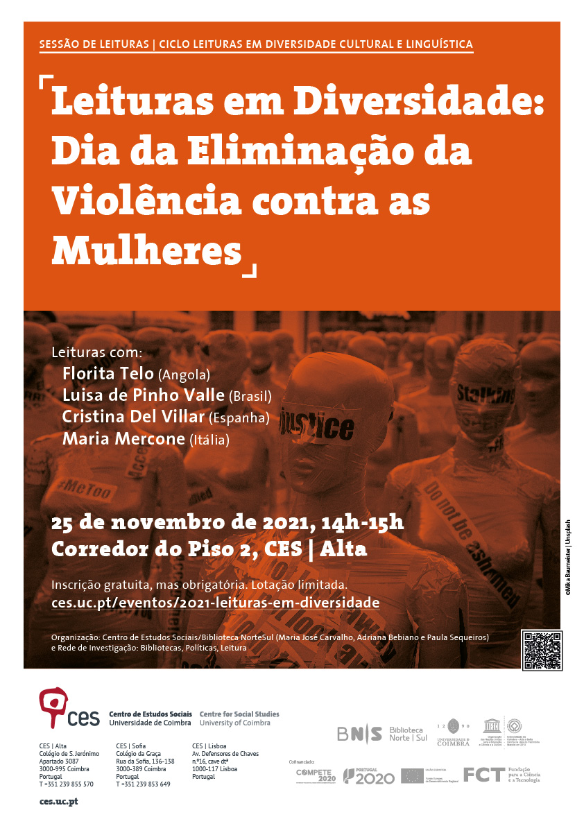 Readings in Diversity: International Day for the Elimination of Violence against Women <span id="edit_36332"><script>$(function() { $('#edit_36332').load( "/myces/user/editobj.php?tipo=evento&id=36332" ); });</script></span>