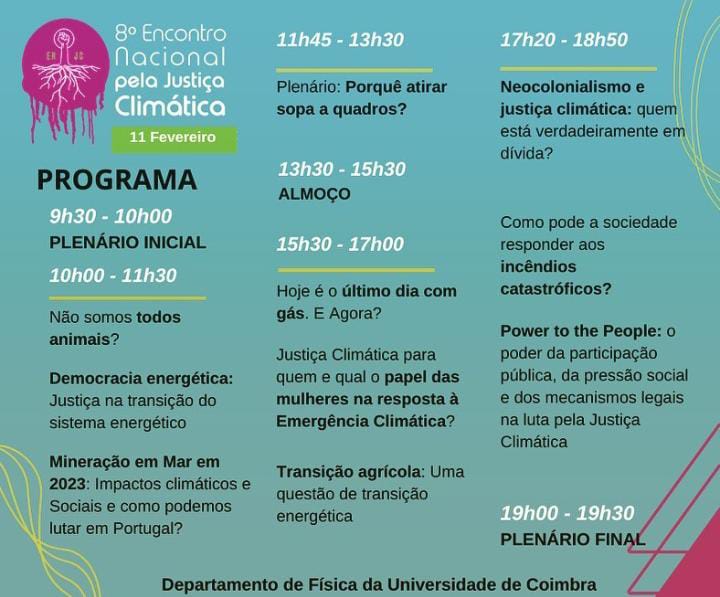 8th National Meeting for Climate Justice<span id="edit_41099"><script>$(function() { $('#edit_41099').load( "/myces/user/editobj.php?tipo=evento&id=41099" ); });</script></span>