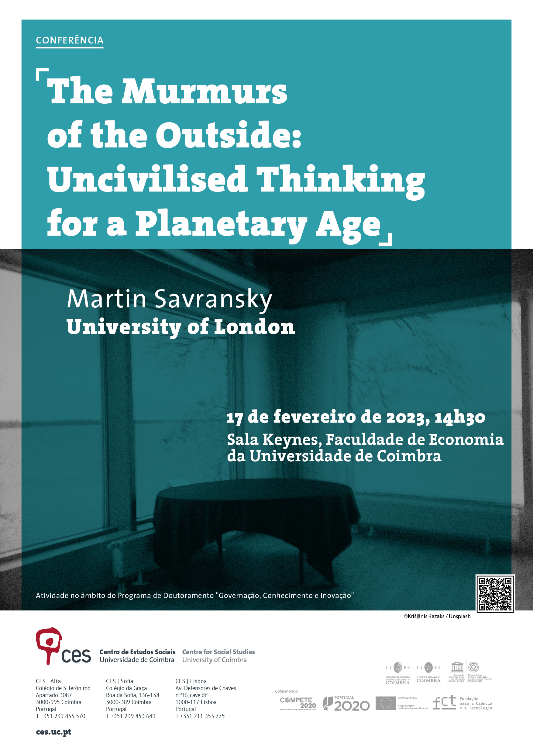The Murmurs of the Outside: Uncivilised Thinking for a Planetary Age<span id="edit_41867"><script>$(function() { $('#edit_41867').load( "/myces/user/editobj.php?tipo=evento&id=41867" ); });</script></span>