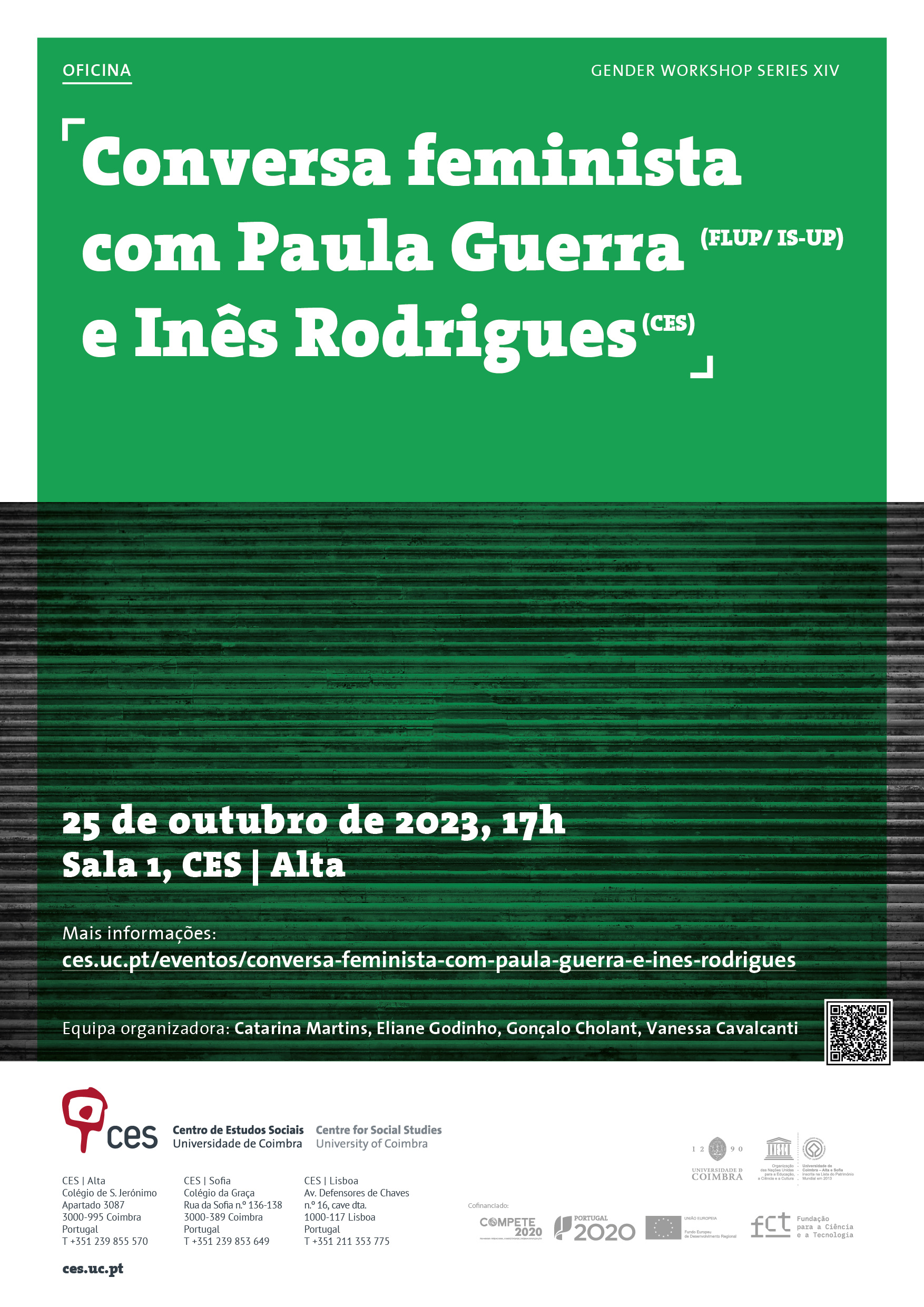 Feminist Talk with Paula Guerra and Inês Rodrigues<span id="edit_44204"><script>$(function() { $('#edit_44204').load( "/myces/user/editobj.php?tipo=evento&id=44204" ); });</script></span>
