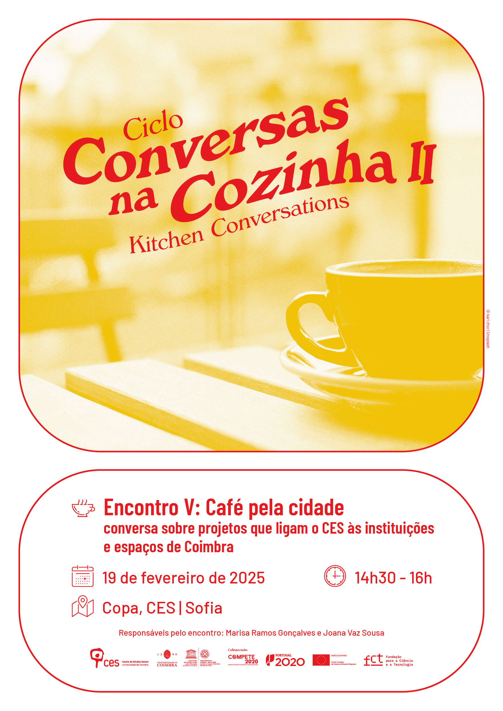 Café pela cidade: conversa sobre projetos que ligam o CES às instituições e espaços de Coimbra<span id="edit_46424"><script>$(function() { $('#edit_46424').load( "/myces/user/editobj.php?tipo=evento&id=46424" ); });</script></span>