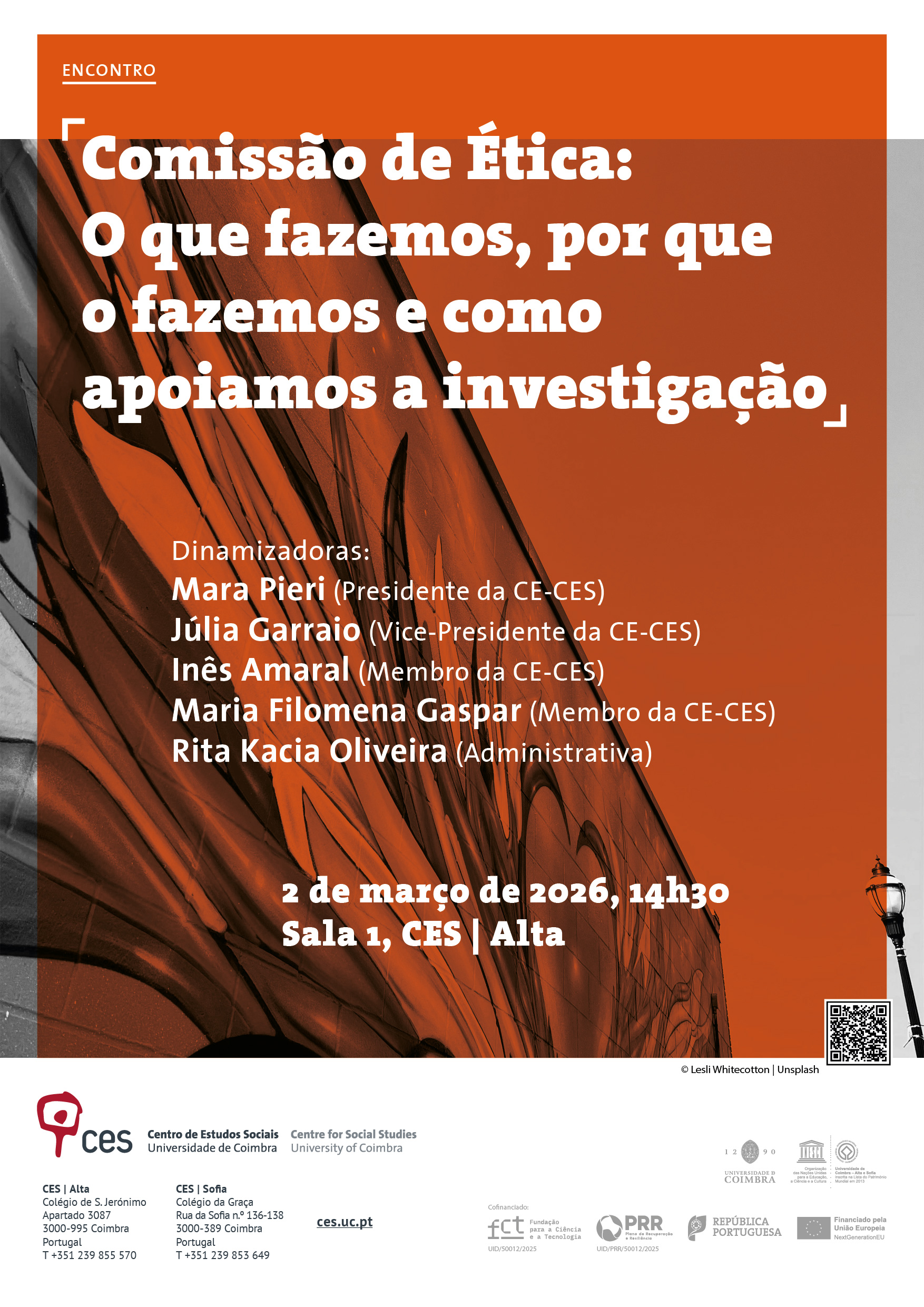 Comiss&atilde;o de &Eacute;tica: O que fazemos, por que o fazemos e como apoiamos a investiga&ccedil;&atilde;o<span id="edit_49109"><script>$(function() { $('#edit_49109').load( "/myces/user/editobj.php?tipo=evento&id=49109" ); });</script></span>