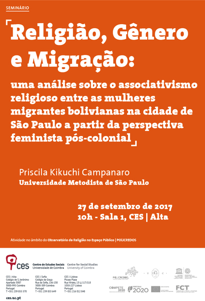 Religião, Gênero e Migração: uma análise sobre o associativismo religioso entre as mulheres migrantes bolivianas na cidade de São Paulo a partir da perspectiva feminista pós-colonial<span id="edit_18074"><script>$(function() { $('#edit_18074').load( "/myces/user/editobj.php?tipo=evento&id=18074" ); });</script></span>