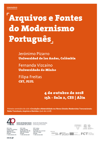 Arquivos e Fontes do Modernismo Português<span id="edit_20440"><script>$(function() { $('#edit_20440').load( "/myces/user/editobj.php?tipo=evento&id=20440" ); });</script></span>