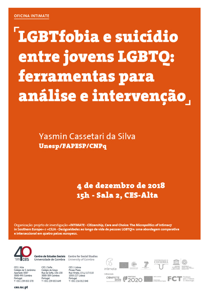 LGBTophobia and suicide among young LGBTQ: tools for analysis and intervention<span id="edit_21529"><script>$(function() { $('#edit_21529').load( "/myces/user/editobj.php?tipo=evento&id=21529" ); });</script></span>