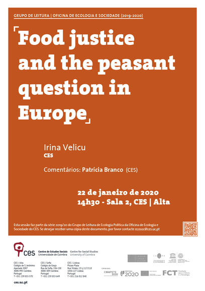 Food justice and the peasant question in Europe<span id="edit_26380"><script>$(function() { $('#edit_26380').load( "/myces/user/editobj.php?tipo=evento&id=26380" ); });</script></span>