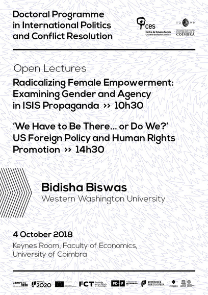 Radicalizing Female Empowerment: Examining Gender and Agency in ISIS Propaganda / 'We Have to Be There... or Do We?' US Foreign Policy and Human Rights Promotion<span id="edit_26521"><script>$(function() { $('#edit_26521').load( "/myces/user/editobj.php?tipo=evento&id=26521" ); });</script></span>