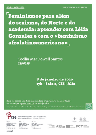 Feminisms beyond sexism, of the North and of academia: learning from Lélia Gonzalez and from «Afro-Latin American feminism»<span id="edit_27161"><script>$(function() { $('#edit_27161').load( "/myces/user/editobj.php?tipo=evento&id=27161" ); });</script></span>